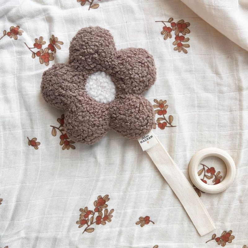 Attache tétine Fleur moumoute Beige-Ecru Atelier Wagram Produit 2