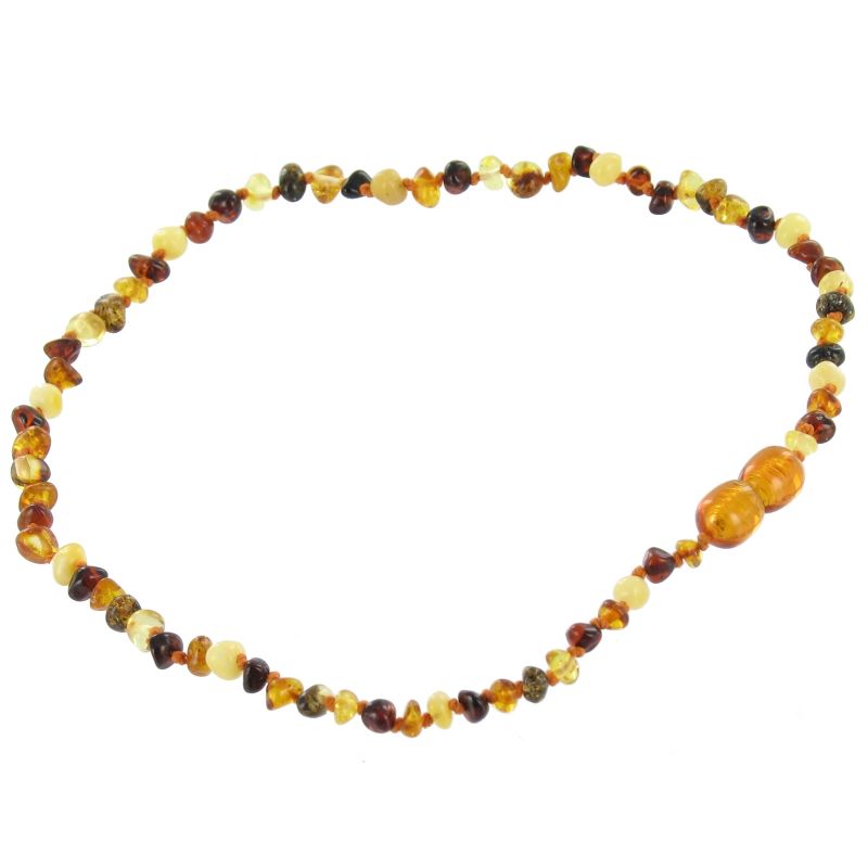 Collier en ambre bébé perles baroques multicolores (32 cm) Balticambre