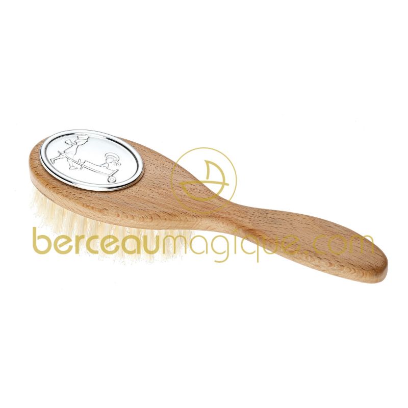 Brosse à cheveux bébé Léo et Léa Christofle
