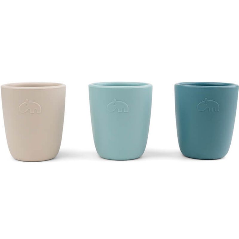 Lot de 3 gobelets en silicone Bleu mixte Done by Deer