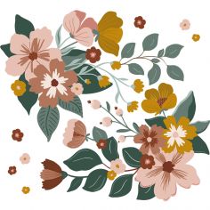 Stickers muraux Blooming Bouquets (70 x 64 cm)