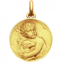 Médaille Enfant Jésus  (or jaune 750°)  par Becker