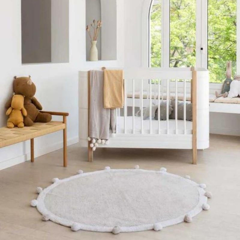 Image d'ambiance de présentation du produit Tapis lavable Bubbly Light gris (120 cm) - Lorena Canals