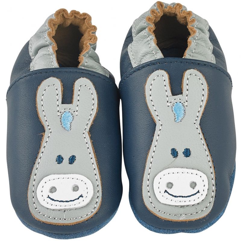 Chaussons cuir Paco marine (12-18 mois) Noukie's