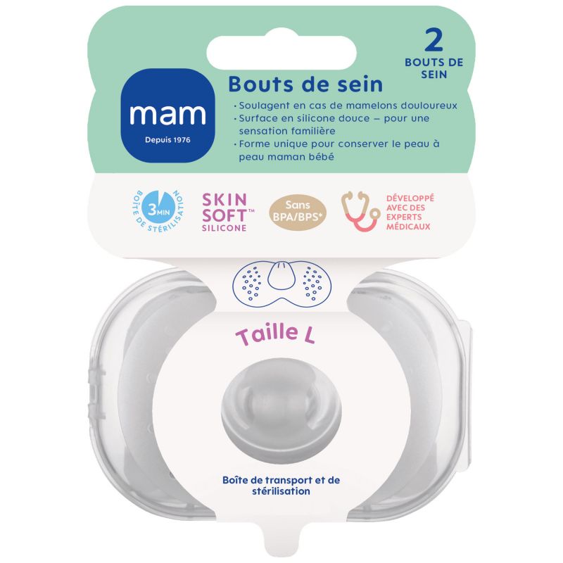 Lot de 2 bouts de sein (taille L) MAM Packaging 2