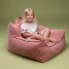 Fauteuil pouf et repose-pieds Pink Mousse velours côtelé Wigiwama Ambiance 5