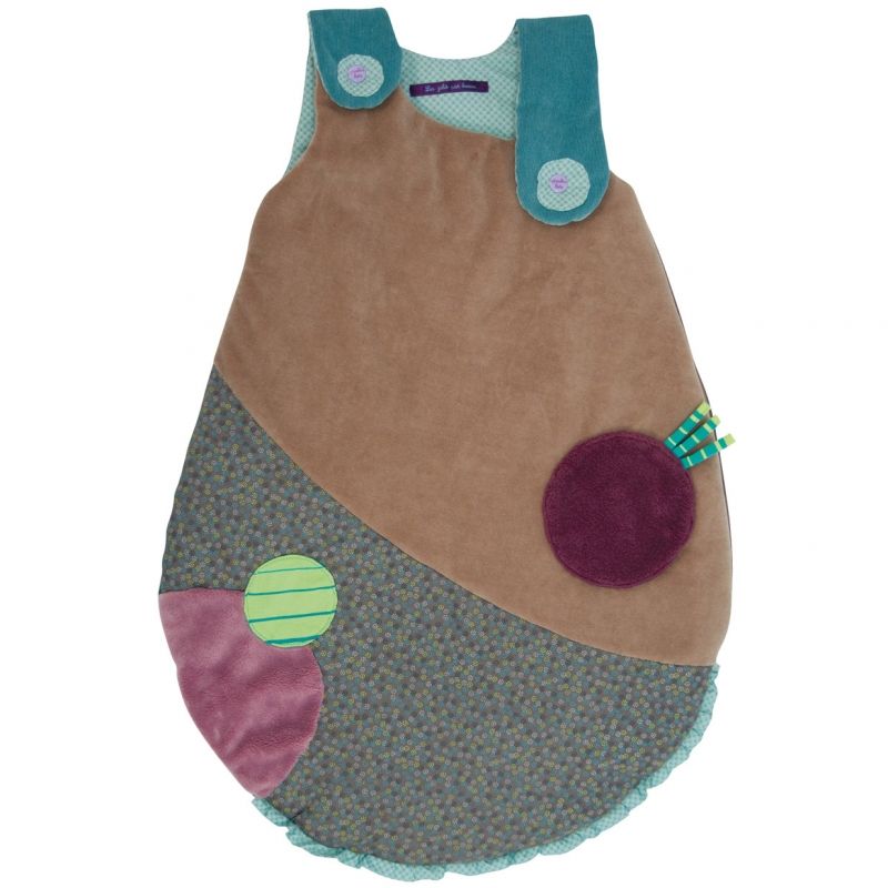Gigoteuse taupe et bleu Les Jolis pas beaux (70 cm) Moulin Roty