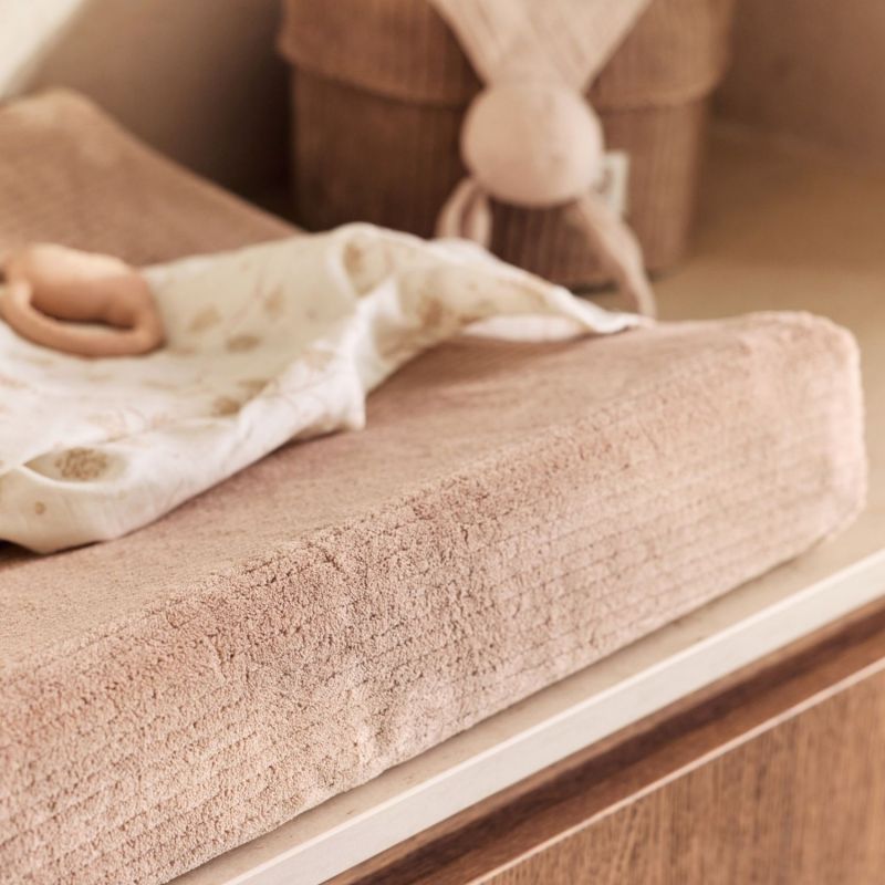 Housse matelas à langer en jersey Cloudy Rib Milky Coffee (50 x 70 cm) Jollein Ambiance 2
