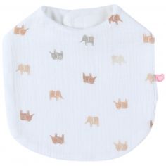 Set 3 bavoirs mousseline Elephants