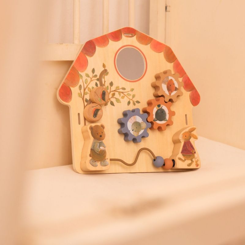 Tableau d'activités bébé en bois Egmont Toys Ambiance 8