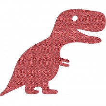 Sticker Happy dino rouge (2 tailles)  par AFKliving
