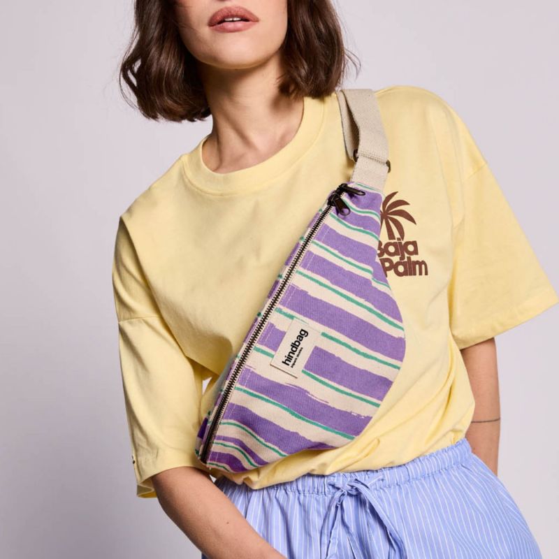Sac banane Olivia Rayures Larges Violet Hindbag Ambiance 5