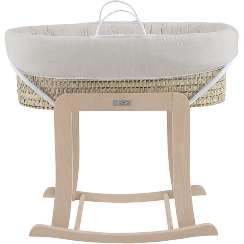 Couffin avec support naturel et habillage beige Nature Micuna