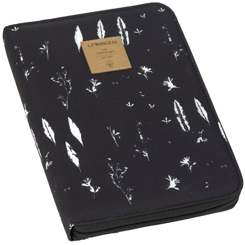Protège carnet de santé Casual plumes noires Lässig