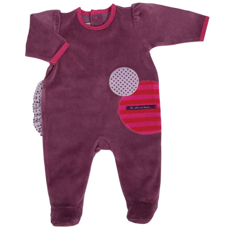 Pyjama parme Les jolis pas beaux (3 mois : 60 cm) Moulin Roty