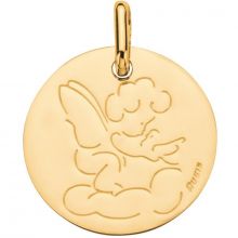 Médaille Ange à l'oiseau 16 mm personnalisable (or jaune 750°)  par Maison Augis