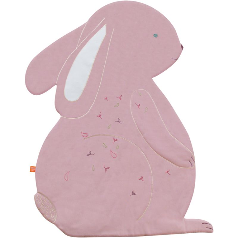 Tapis d'éveil Nomade Lapin Vieux rose (103 x 80 cm) L'oiseau bateau