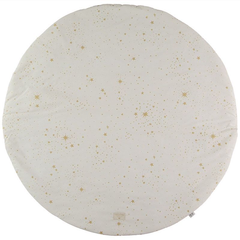 Tapis de jeu rond Full Moon coton bio Gold stella Natural (105 cm) Nobodinoz