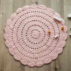 Tapis rond Alma rose nude (120 cm)