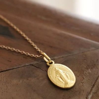 Collier chaîne médaille Miraculeuse (plaqué or)