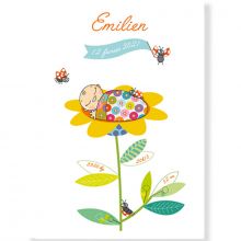 Affiche de naissance mixte fleur personnalisable (21 x 29,7 cm)  par Série-Golo