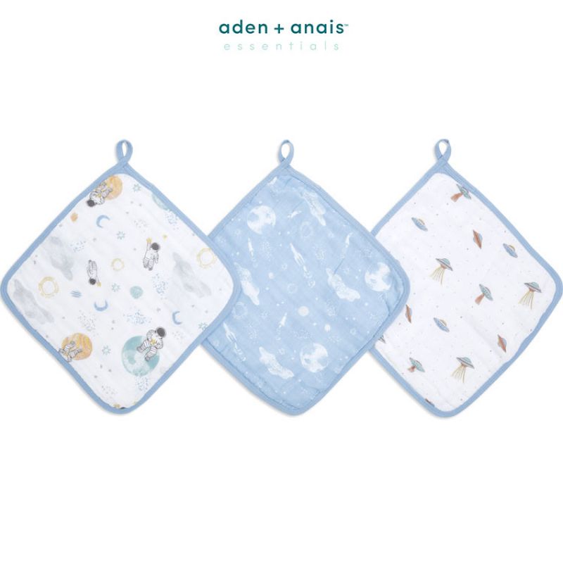 Lot de 3 débarbouillettes en coton Space Explorers (30 x 30 cm) aden + anais