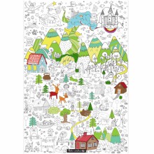 Poster géant à colorier forêt enchantée (70x100cm)  par Petits canaillous
