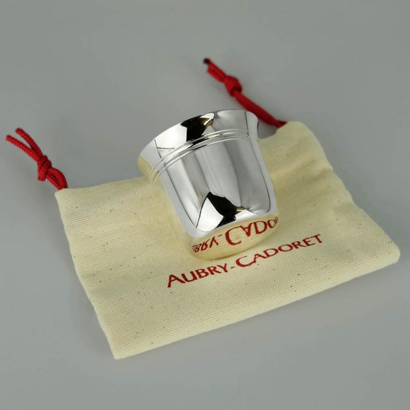 Coquetier évasé Filets personnalisable (métal argenté) Aubry-Cadoret Ambiance 3