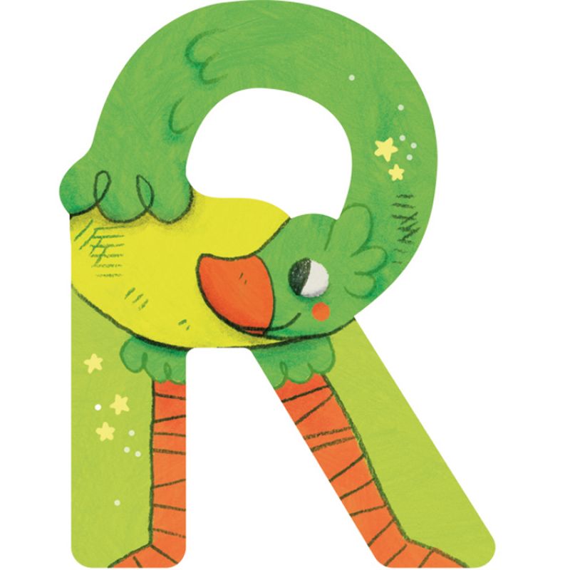 Lettre R en bois Autruche verte Moulin Roty