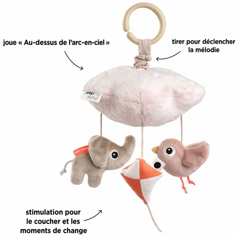Mobile musical à suspendre Playground Rose Done by Deer Produit 2