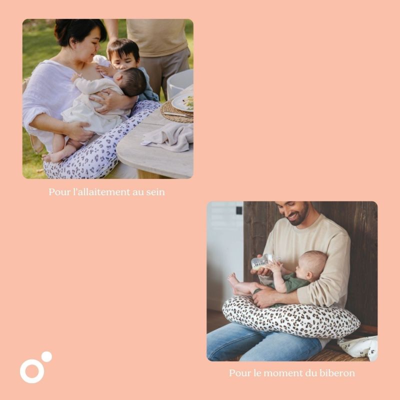 Coussin d'allaitement Softy Leopard Cream Doomoo Ambiance 3