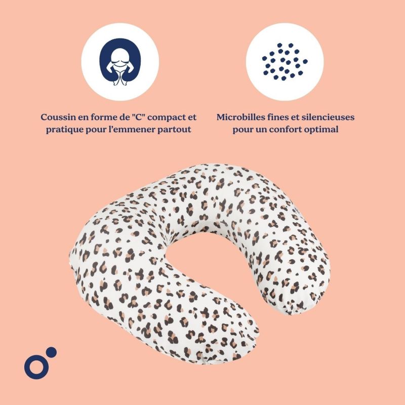 Coussin d'allaitement Softy Leopard Cream Doomoo Ambiance 4