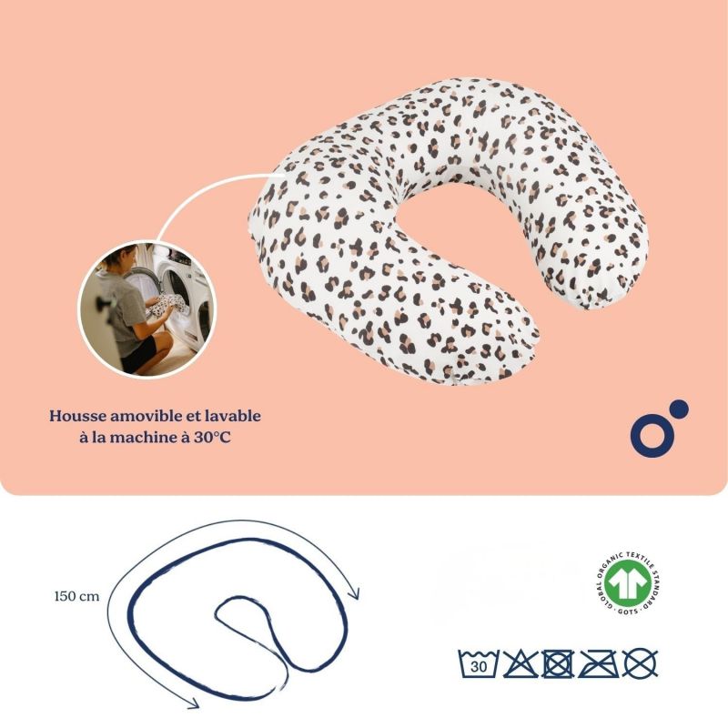 Coussin d'allaitement Softy Leopard Cream Doomoo Ambiance 5