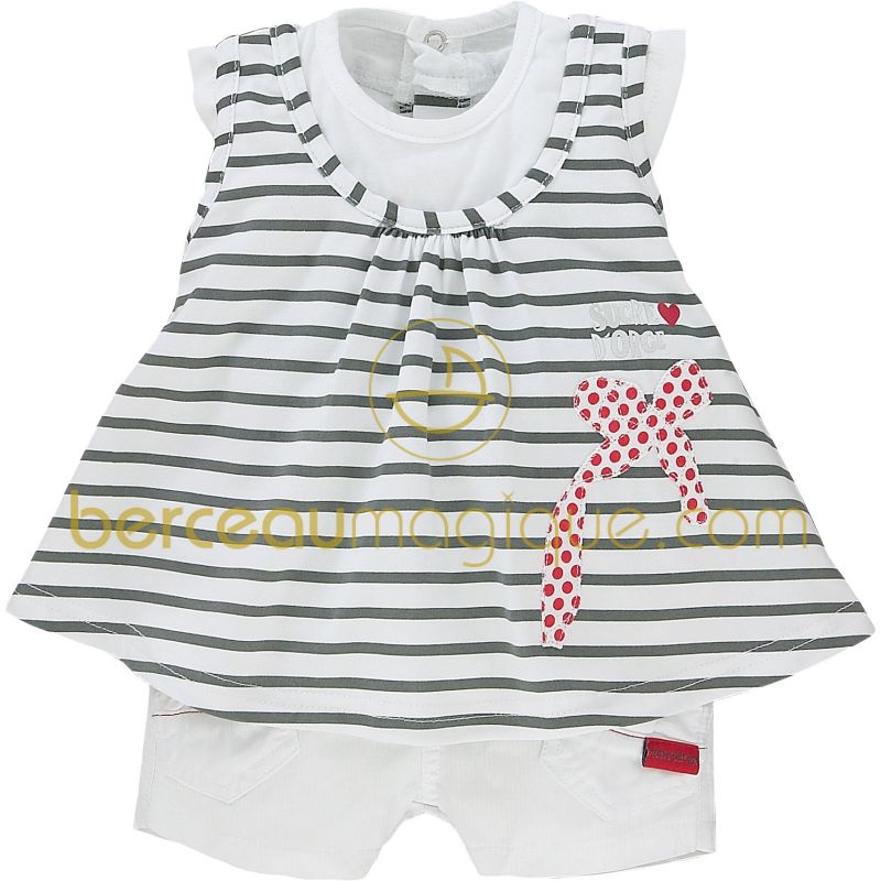 Ensemble tunique et short Pretty gris (3 mois au 18 mois) Sucre d'orge