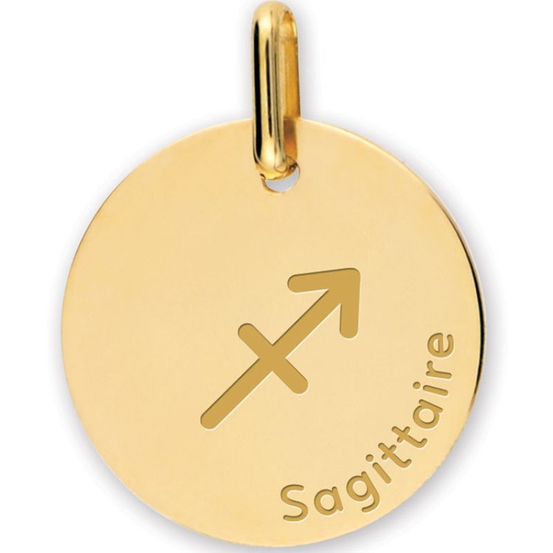 Médaille zodiaque Sagittaire personnalisable (or jaune 375°) Lucas Lucor