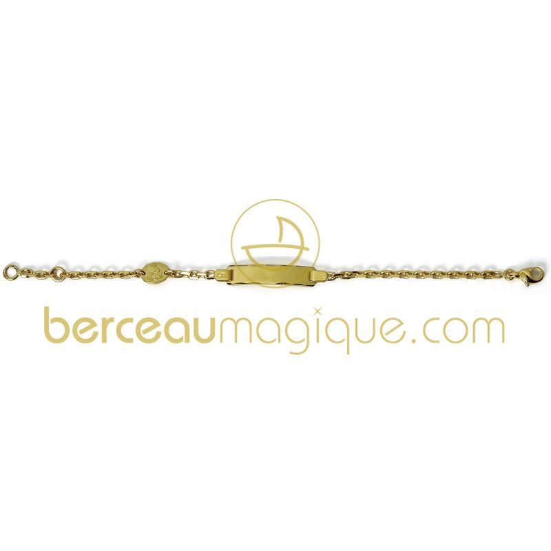 Gourmette bébé pastille Ange maille forçat (or jaune) Maison Augis