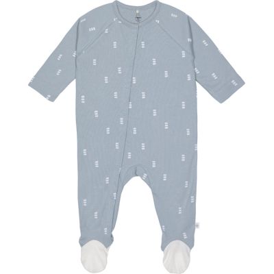 Pyjama léger en coton bio Blocks bleu clair (0-2 mois)
