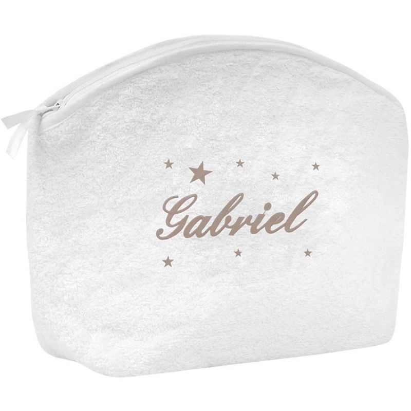 Trousse de toilette étoile taupe (personnalisable) ANVIE