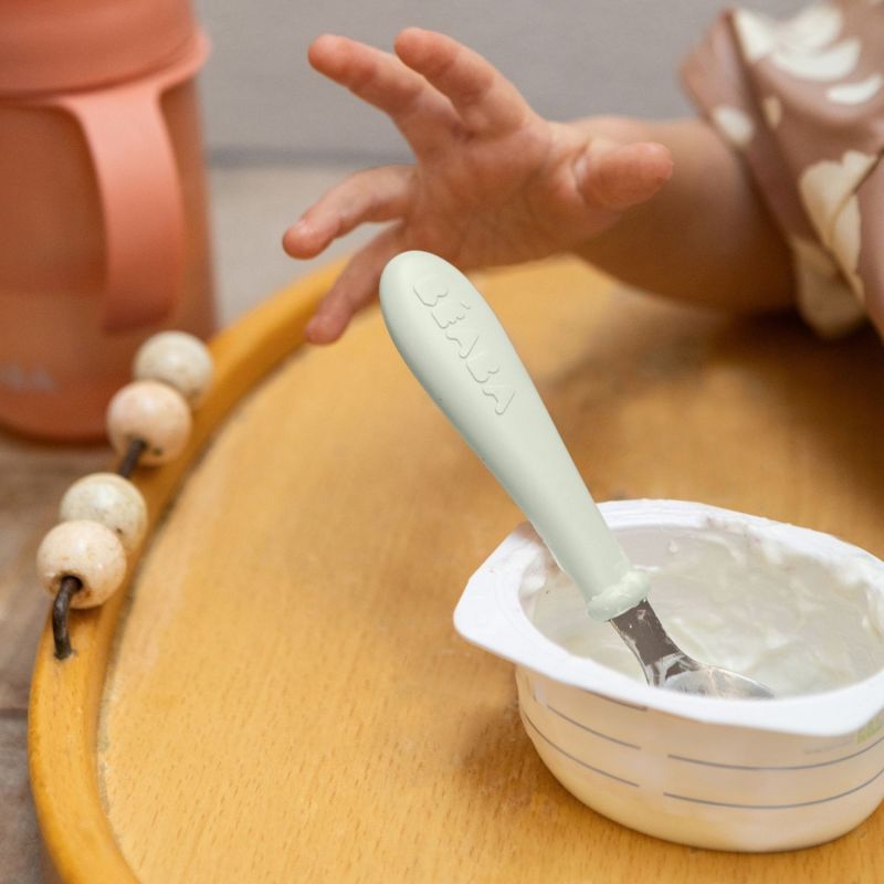 Set de 3 couverts inox Vert de gris Béaba Ambiance 2