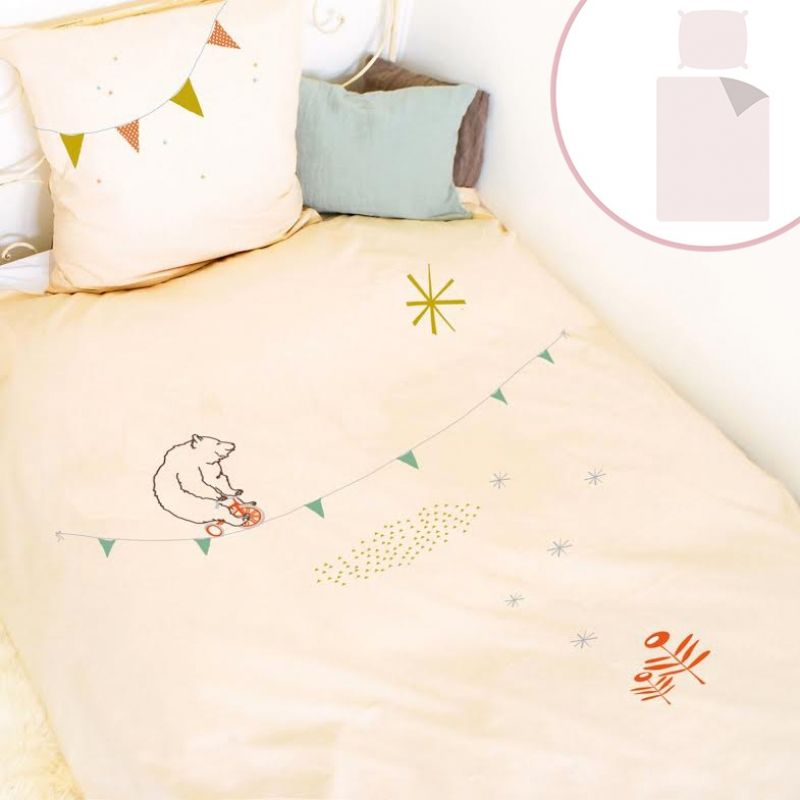 Housse de couette + taie Ours acrobate (140 x 200 cm) Mimi'lou