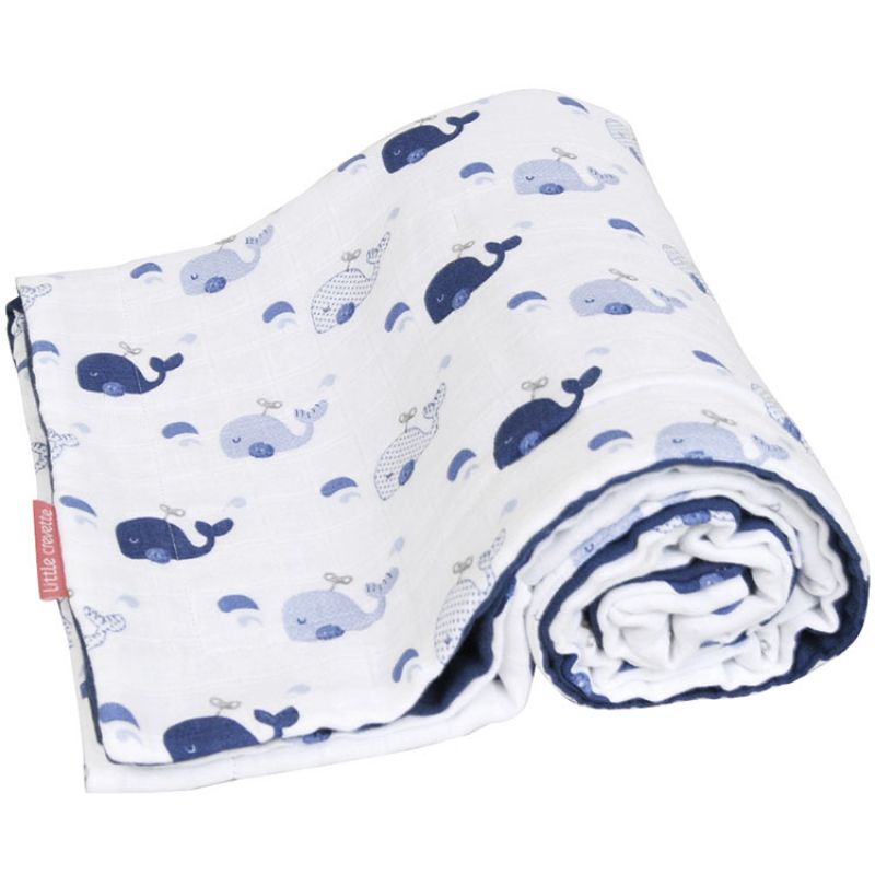 Couverture en coton Baleine (80 x 120 cm) Little Crevette