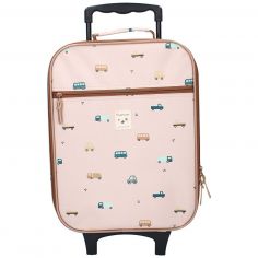 Valise à roulettes enfant Voitures beige - Kidzroom