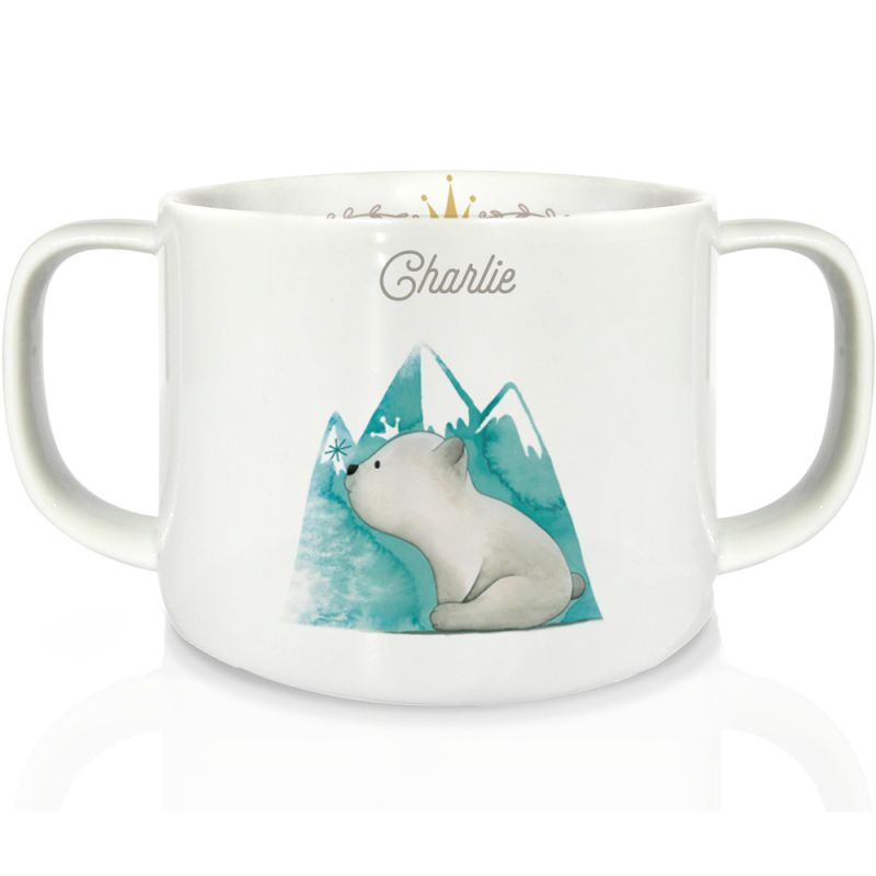Tasse en porcelaine Ours polaire montagne (personnalisable) Gaëlle Duval