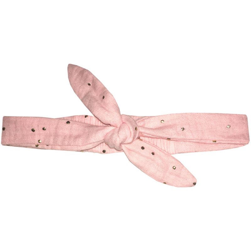Bandeau noué rose à pois dorés (0-5 ans) BB & Co