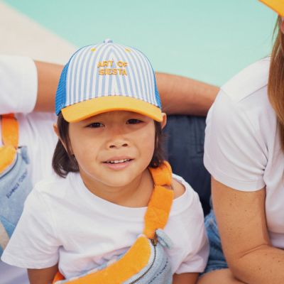 Casquette enfant trucker rayée Art of Siesta bleu et orange (3-6 ans)