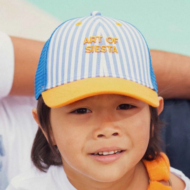 Casquette enfant trucker rayée Art of Siesta bleu et orange (3-6 ans) Chamaye Ambiance 9