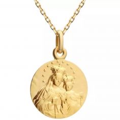 Collier chaîne médaille Mont Carmel personnalisable (plaqué or)
