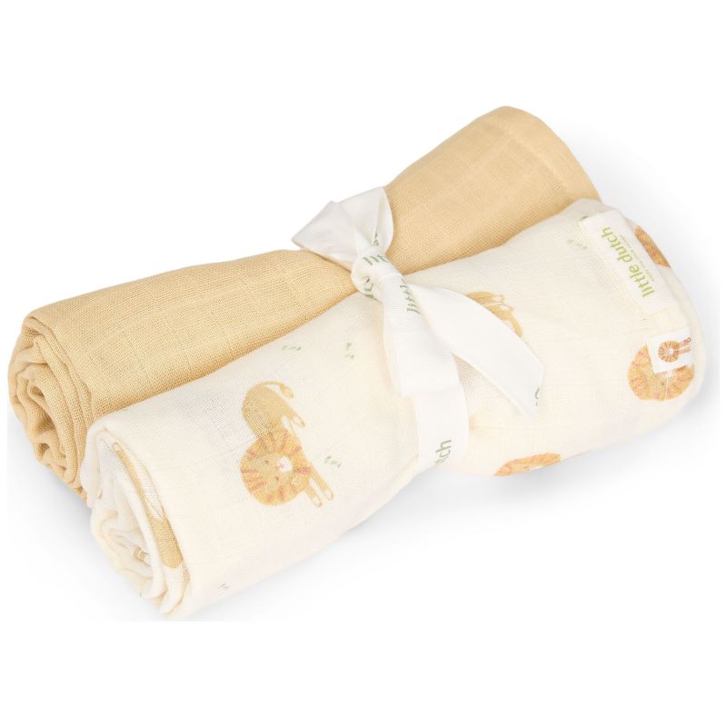 Set de 2 langes en gaze de coton Safari Leo (70 x 70 cm) Little Dutch Produit 1
