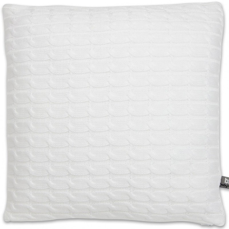 Coussin Cable Uni blanc (40 x 40 cm) Baby's Only