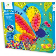 Coffret 3 tableaux Pompoms Papillons - Sycomore